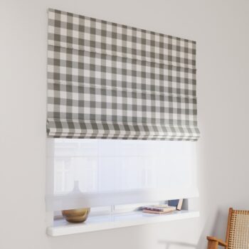 DUO Rímska roleta, sivo-biele veľké káro, Quadro, 136-13