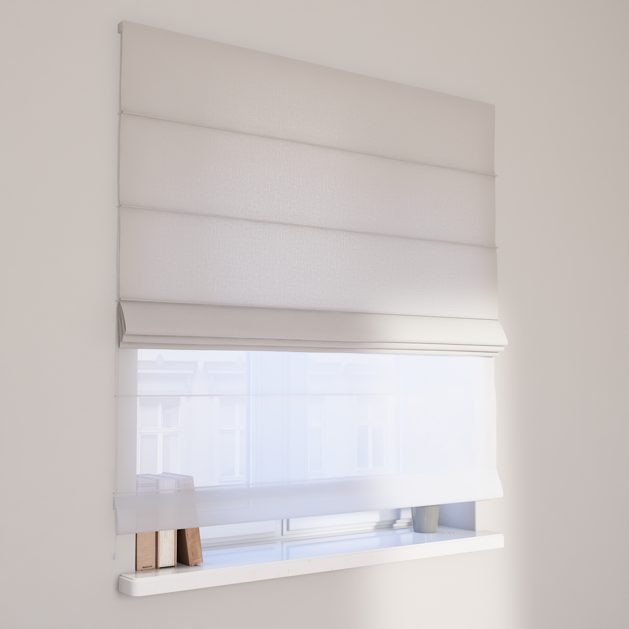 DUO Rímska roleta, teplá biela, Linen, 159-06 DUO Rímska roleta, teplá biela, Linen, 159-06