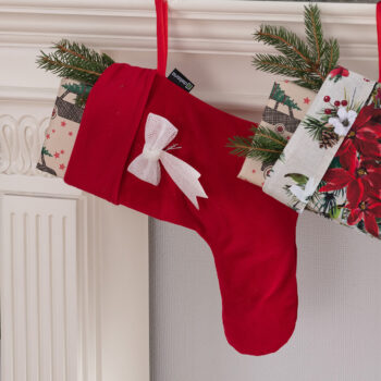 Darčeková ponožka, Rød, 29 x 18 x 39 cm, Velvet, 704-15