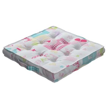 Kamil s úchytom, pastelové vzory na bielom podklade, 50 x 50 x 10 cm, Výpredaj, 141-51