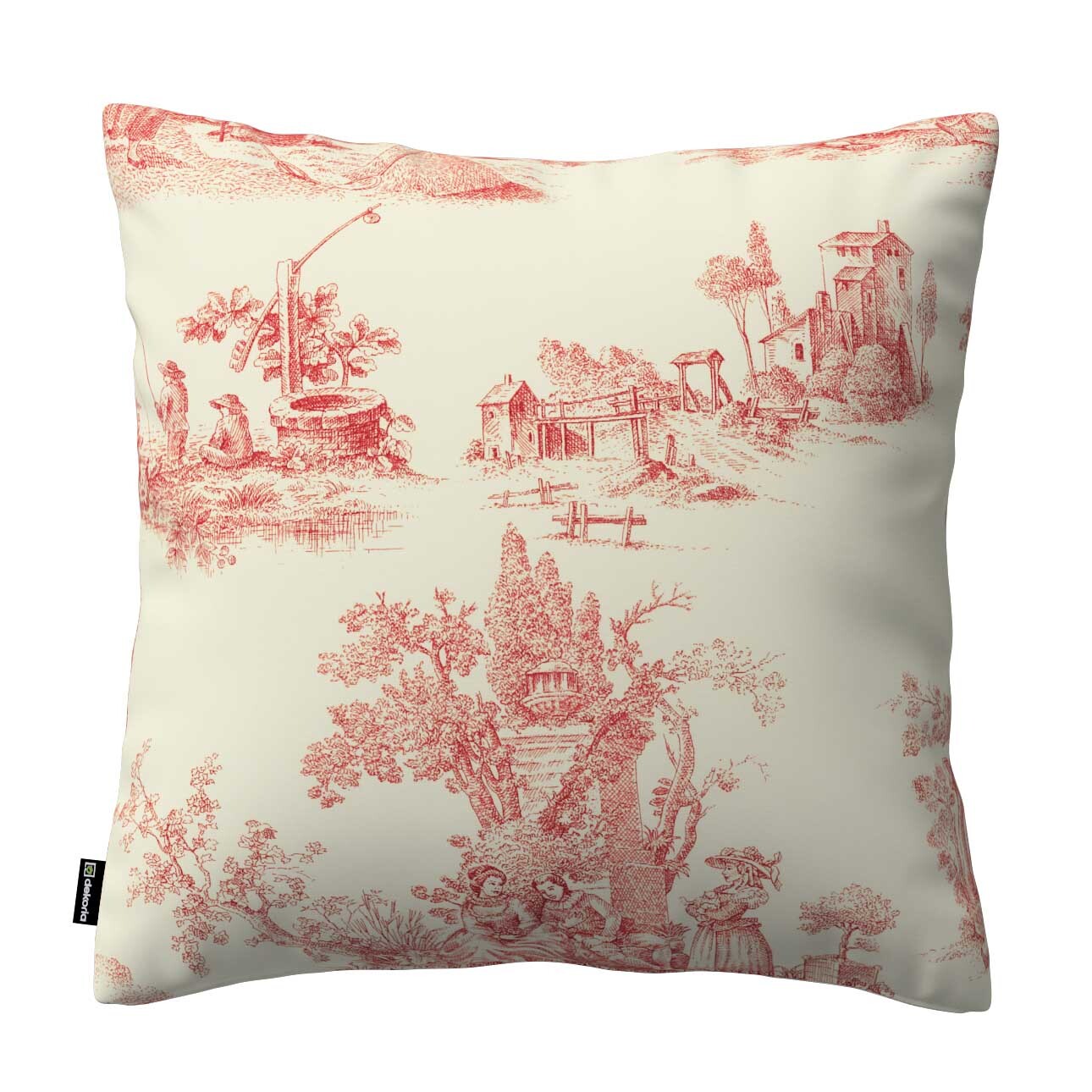 Karin - jednoduchá obliečka, bordový vzor na svetlobéžovom podklade, 43 x 43 cm, Avinon, 132-15 Karin - jednoduchá obliečka, bordový vzor na svetlobéžovom podklade, 43 x 43 cm, Avinon, 132-15