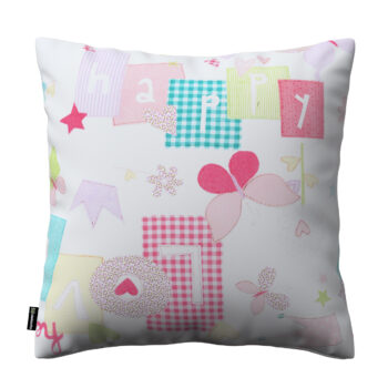 Karin - jednoduchá obliečka, pastelové vzory na bielom podklade, 43 x 43 cm, Výpredaj, 141-51