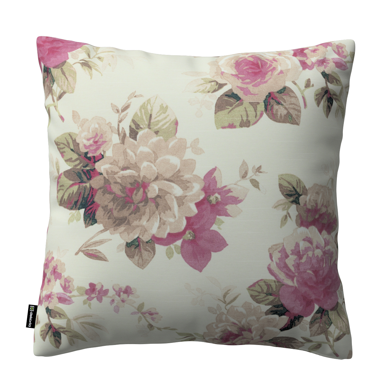 Karin - jednoduchá obliečka, ružovo-béžové ruže na krémovom podklade, 43 x 43 cm, Londres, 141-07 Karin - jednoduchá obliečka, ružovo-béžové ruže na krémovom podklade, 43 x 43 cm, Londres, 141-07