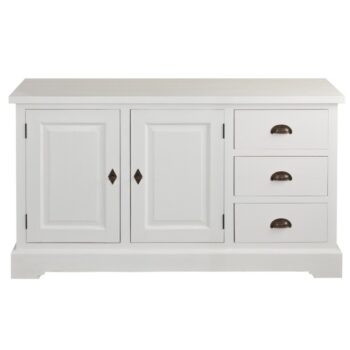 Komoda Brighton 3 zásuvky + 2 dverí white, 140 cmx48 cmx80 cm