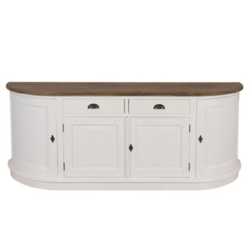 Komoda Brighton 4 dverí + 2 zásuvky white&natural, 210 cmx50 cmx86 cm