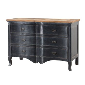 Komoda Tulon 130 x 55 x 90 old black & natural, 130 x 55 x 90 cm