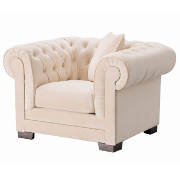 Kreslo Chesterfield Classic Velvet Cream 118 x 96 x 77 cm, 118 x 96 x 77 cm