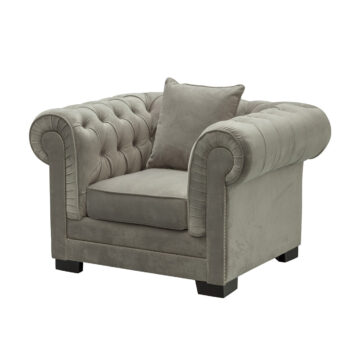Kreslo Chesterfield Classic Velvet Dark Grey 118 x 96 x 77 cm, 118 x 96 x 77 cm