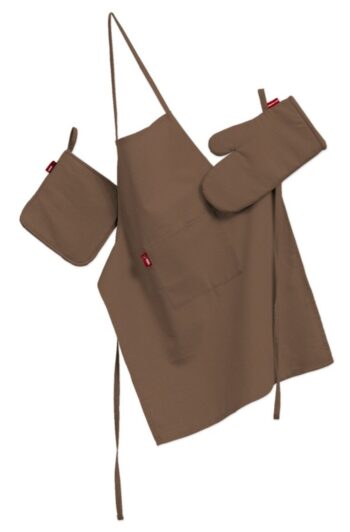 Kuchynský komplet chňapka, rukavica a zásterka, hnedá, komplet, Loneta, 133-09