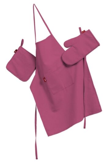 Kuchynský komplet chňapka, rukavica a zásterka, ružová, komplet, Loneta, 133-60