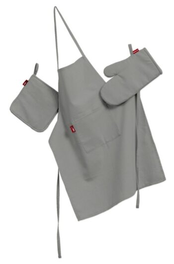 Kuchynský komplet chňapka, rukavica a zásterka, sivá, komplet, Loneta, 133-24