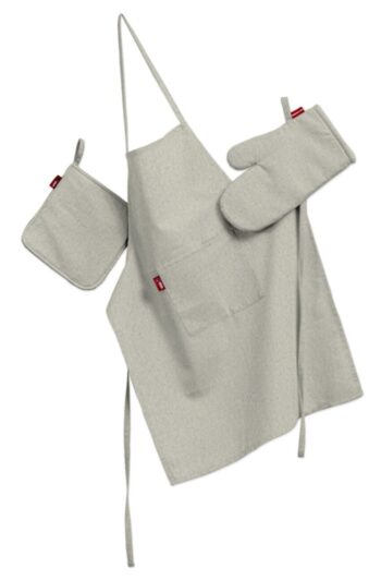 Kuchynský komplet chňapka, rukavica a zásterka, svetlo šedá melanž, komplet, Loneta, 133-65