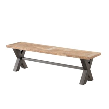 Lavička Moscal 160 x 40 x 46 cm black&natural:, 160 x 40 x 46 cm