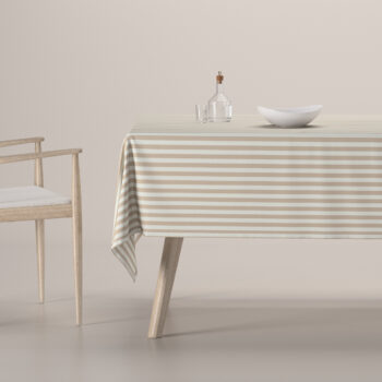 Obrus na stôl obdĺžnikový, béžovo-biele prúžky, Quadro, 136-07