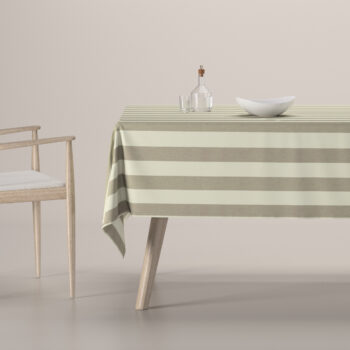 Obrus na stôl obdĺžnikový, beżowo-białe pionowe pasy, Quadro, 143-93