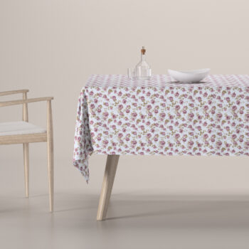 Obrus na stôl obdĺžnikový, biela - ružová, Flowers, 143-95