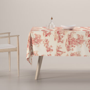 Obrus na stôl obdĺžnikový, bordový vzor na svetlobéžovom podklade, Avinon, 132-15