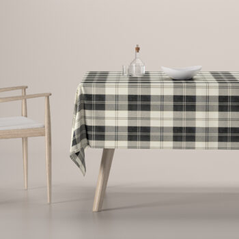 Obrus na stôl obdĺžnikový, čierno - biele káro, Edinburg, 115-74