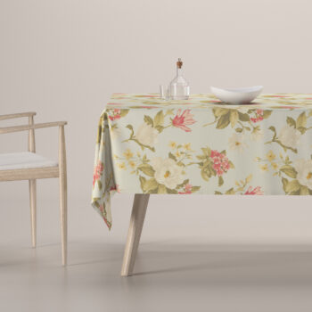 Obrus na stôl obdĺžnikový, duże kwiaty na niebieskim tle, Londres, 143-86