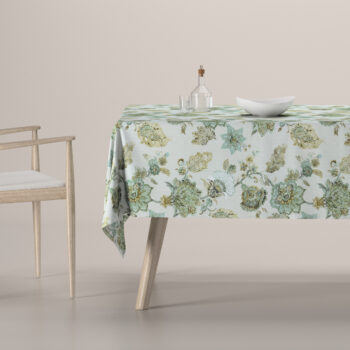 Obrus na stôl obdĺžnikový, kvety na béžovo - sivom podklade, Flowers, 143-67