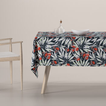 Obrus na stôl obdĺžnikový, kvety na tmavomodrom pozadí, Eden, 144-20