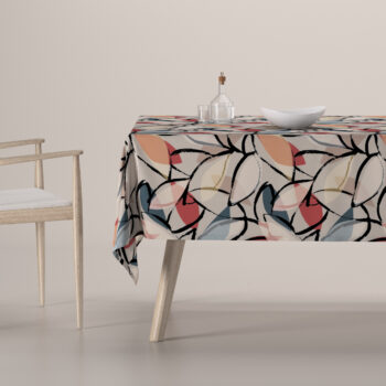 Obrus na stôl obdĺžnikový, ružové a sivé kvetinové motívy, Eden, 144-21