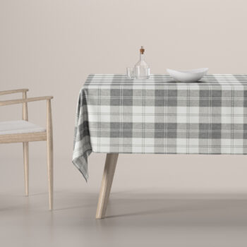 Obrus na stôl obdĺžnikový, sivo - biele káro, Edinburg, 115-79
