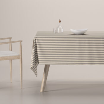 Obrus na stôl obdĺžnikový, sivo-biele prúžky, Quadro, 136-12