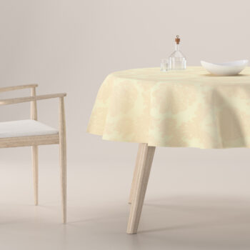 Obrus okrúhly, béžová tkanina s vytkaným ornamentom , Damasco, 613-01