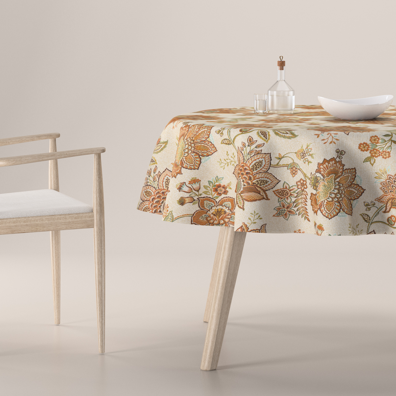 Obrus okrúhly, béžové kvety, Intenso Premium, 144-27 Obrus okrúhly, béžové kvety, Intenso Premium, 144-27