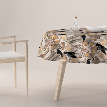 Obrus okrúhly, béžovo-hnedá, Eden, 144-25