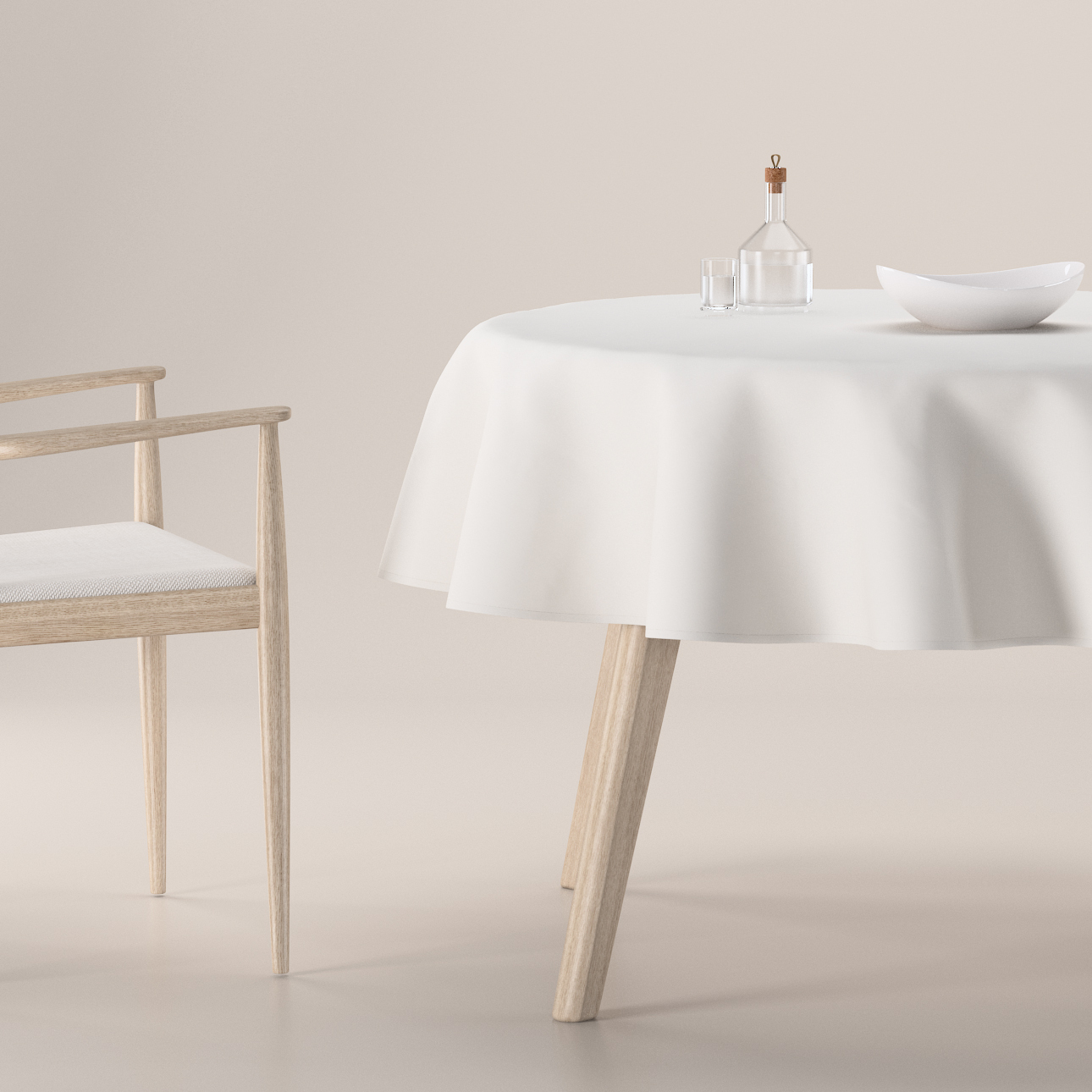 Obrus okrúhly, biela, Linen, 392-04 Obrus okrúhly, biela, Linen, 392-04