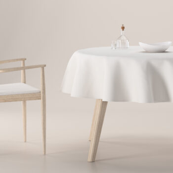 Obrus okrúhly, biela, Linen, 392-04