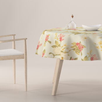 Obrus okrúhly, duże kwiaty na niebieskim tle, Londres, 143-86