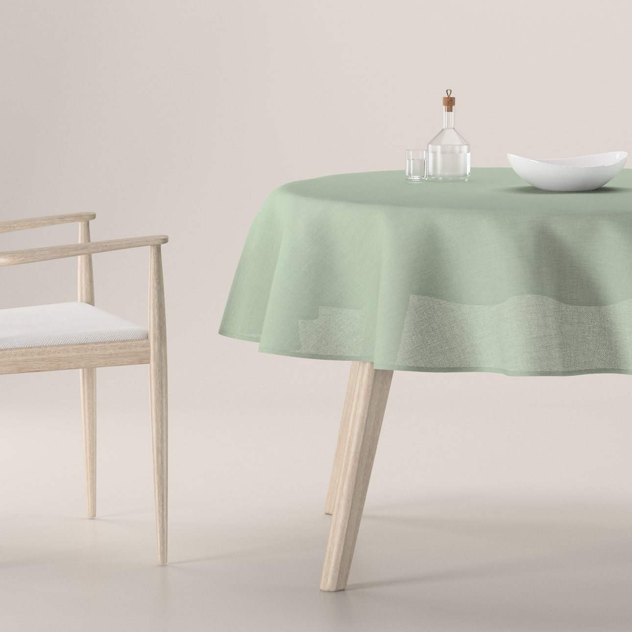 Obrus okrúhly, eukalyptus zelená, Sensuale Premium, 144-56 Obrus okrúhly, eukalyptus zelená, Sensuale Premium, 144-56