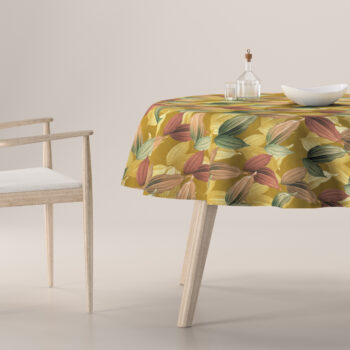 Obrus okrúhly, farebné lístie na horčicovom podklade, Abigail, 143-22