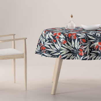 Obrus okrúhly, kvety na tmavomodrom pozadí, Eden, 144-20