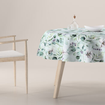 Obrus okrúhly, magnólie na mätovom podklade, Flowers, 143-66