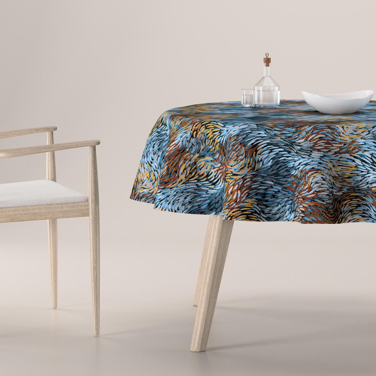 Obrus okrúhly, modro-oranžová, Intenso Premium, 144-37 Obrus okrúhly, modro-oranžová, Intenso Premium, 144-37