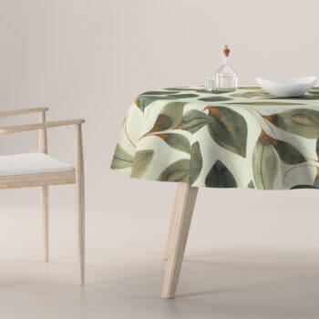 Obrus okrúhly, pomarančovo - hnedé listy na sivom plátne, Abigail, 143-17