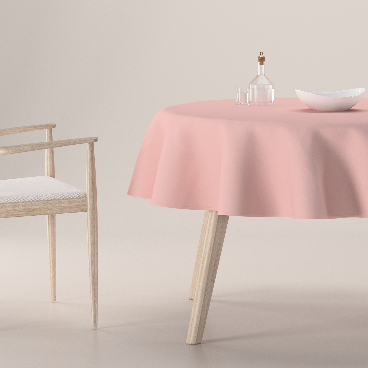 Obrus okrúhly, púdrovo ružová, Loneta, 133-39 Obrus okrúhly, púdrovo ružová, Loneta, 133-39