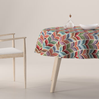 Obrus okrúhly, ružový a modrý kvetinový motív, Intenso Premium, 144-16