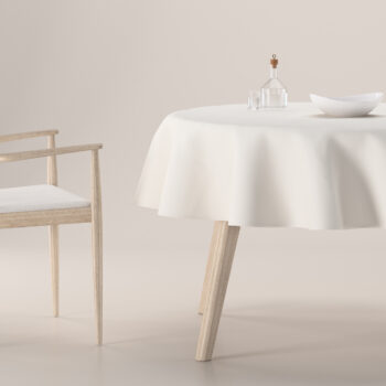 Obrus okrúhly, saténová teplá biela, Vintage 70's, 139-00