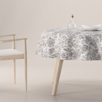 Obrus okrúhly, šedá a biela, Arte, 144-02