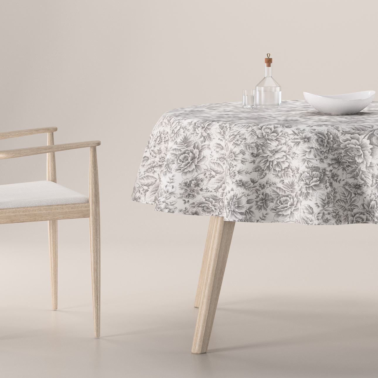 Obrus okrúhly, šedá a biela, Arte, 144-02 Obrus okrúhly, šedá a biela, Arte, 144-02