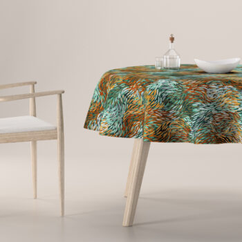 Obrus okrúhly, zelená/oranžová, Intenso Premium, 144-31