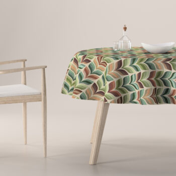 Obrus okrúhly, zelené a béžové kvetinové motívy, Intenso Premium, 144-17