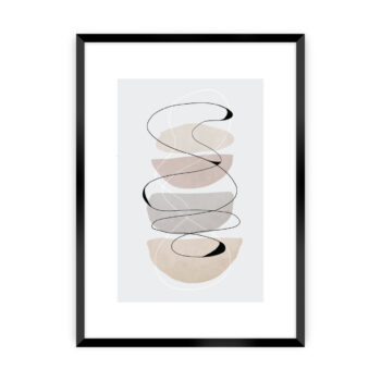 Plagát Abstract Lines II, 21 x 30 cm, Ramka: Czarna