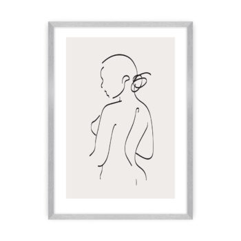 Plagát Body Line I, 21 x 30 cm, Ramka: Srebrna