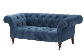 Pohovka Chesterfield Glamour Velvet Midnight pre 2 osoby, 187 x 94 x 75 cm